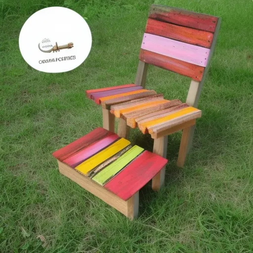 

Une image d'une palette en bois recyclée transformée en une chaise de jardin confortable et colorée, avec des coussins et des coussins de sol assortis.
