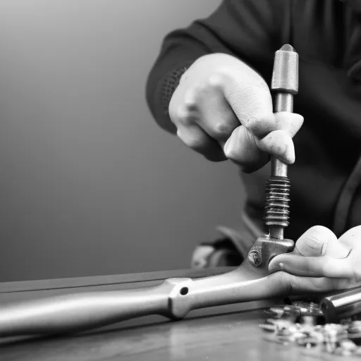 

An image of a person using a wrench to tighten a screw that is spinning in place. The person is concentrating on the task, and the screw is emitting sparks as it is tightened.
