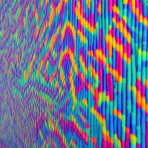 

Une image d'un mur de briques réutilisées, peintes en différentes couleurs vives et formant un motif géométrique unique, pour illustrer la possibilit