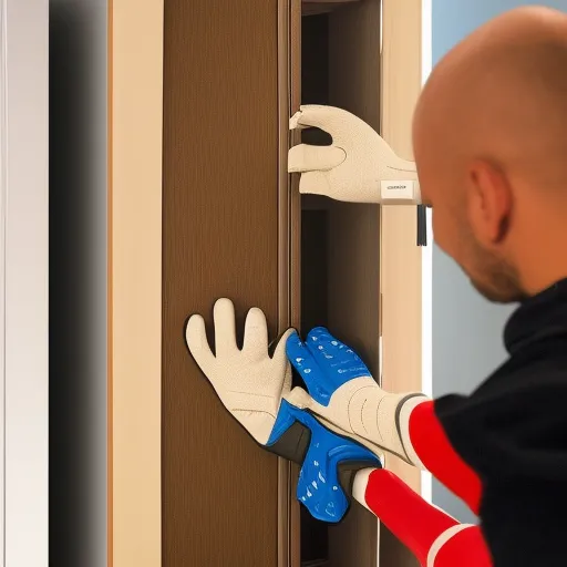 

Une image montrant une personne portant des gants de protection et utilisant un tournevis pour installer une armoire de cuisine. La personne est concentrée et souriante, montrant qu'elle