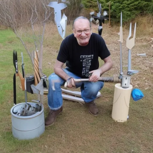 

Une image d'un homme souriant tenant une boîte d'outils complète avec une variété d'outils de bricolage et de rénovation. Il est vêtu